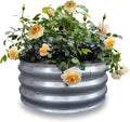 GARDMAX 2x2x1FT Galvanized Round Raised Garden Bed Kit, Metal Planter Boxes Outdoor with Easy Assembly, Large Garden Bed for Vegetables, Fruits, Flower, Herbs Silver-Ruum Studio Home