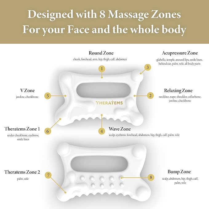Natural Ceramic gua sha Massage Tool, face and Body guasha, Lymphatic Drainage Trigger, guasha Board, face Lift, Muscle Relief Massage Board-Ruum Studio Home