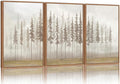 SIGNINART Large Pine Tree Framed Canvas Wall Art Set, Foggy Forest Landscape Wall Decor, Modern Beige Nature Artwork, Misty Forest Wall Painting for Living Room, Bedroom,Office 16 x24 x3-Ruum Studio Home
