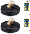 Spotlight Battery Operated, Wireless LED Puck Light, Dimmable Accent Spot Light for Plant Tree Indoor, Stick Uplighting for Display Photo Dartboard Painting Artwork Gallery Portrait, 2 Pack-Ruum Studio Home