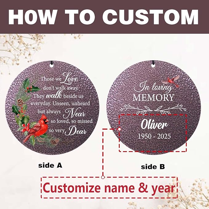 ASTARIN Personalized Cardinal Wind Chime Memorial, Customized Sympathy Wind Chimes for Loss of Loved One, in Memory of Loved Ones Lost, Bereavement Gifts Windchimes Outdoor-Ruum Studio Home