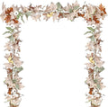 DearHouse 2 Pack Fall Maple Leaf Hanging Vine Garland Artificial Autumn Foliage Thanksgiving Decor for Home Wedding Fireplace Party Christmas (White&Green)-Ruum Studio Home