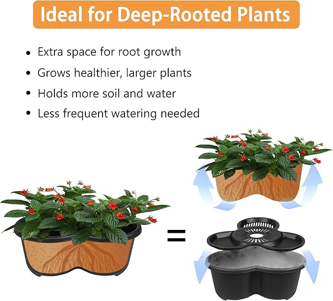 VECELO 5 Tier Vertical Garden Planter, Self Watering Stackable Planters with Wheels for Strawberries, Herbs, Flowers, Vegetables, Black-Ruum Studio Home