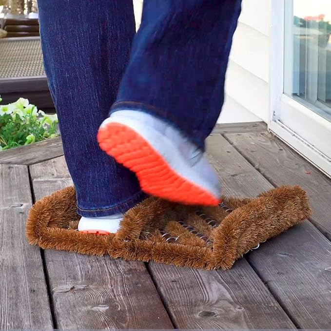 NINAMAR Natural Coir Boot Scraper Door Mat - 13 x 12 inch - 2 Pack-Ruum Studio Home