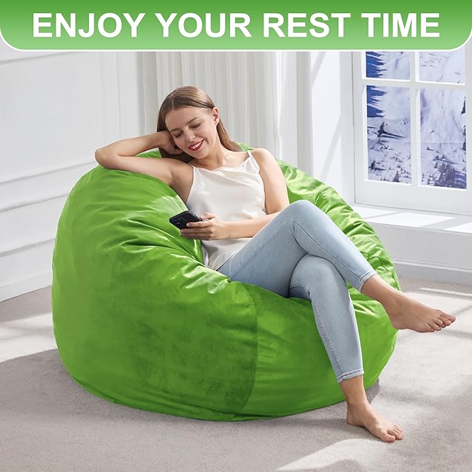 Hobestluk 3FT Bean Bag Chair Giant Bean Bag Chairs for Adults Large Bean Chairs with Removable Cover, Beanbag Chair with Filler, Adult Bean Bag Chairs for Living Room, Bedroom-Ruum Studio Home