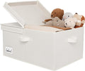 GRANNY SAYS Fabric Storage Bin with Lid, Decorative Storage Box for Shelves, Container Storage Basket Organizer, Closet Bins with Lids for Organizing, Jumbo, Ivory, 1-Pack-Ruum Studio Home