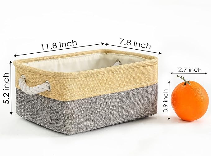 TheWarmHome Small Storage Bins Basket - Small Storage Baskets for Organizing Shelves, Fabric Storage Cubes Organizer for Changing Table Clothes Shoes Sock Towel Dog Toy,Decorative Basket Gift-Ruum Studio Home