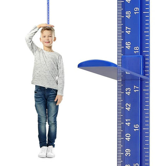 Height Measurement for Wall, Children Height Chart Ruler, Portable 3D Removable Growth Chart, Wall Height Measurement for Kids and Nursery Medical Office 79 inch (Blue)-Ruum Studio Home