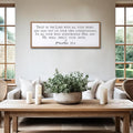 Trust in the Lord With All Thine Heart Wall Decor Art Bible Verse Sign Proverbs 3:5-6 Framed Wood 32X12 Inch For Scripture Christian Hanging (Wood)-Ruum Studio Home