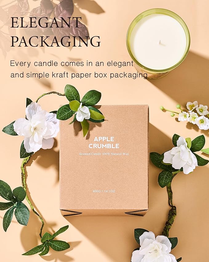 M&SENSE Lavender Glow Scented Natural Soy Wax Candle, 14.1oz 60 Hours Long Lasting Slow Burning Candles for Home Decor, Aromatherapy Candle for Stress Relief-Ruum Studio Home