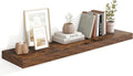 Heimlove 48" Floating Shelves for Wall,10 Deep Rustic Brown Wood Display & Storage Wall Shelves with Heavy Duty Brackets for Bathroom,Bedroom,Kitchen,Living Room,Office-Ruum Studio Home