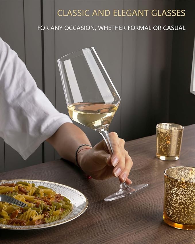 JBHO 17 oz Lead-Free Wine Glasses Set of 4, Hand Blown Durable Crystal Wine Glasses for Daily Use and Hosting Guests, Thin Rim for Serving Red and White Wine, Gift packing for any occasion-Ruum Studio Home