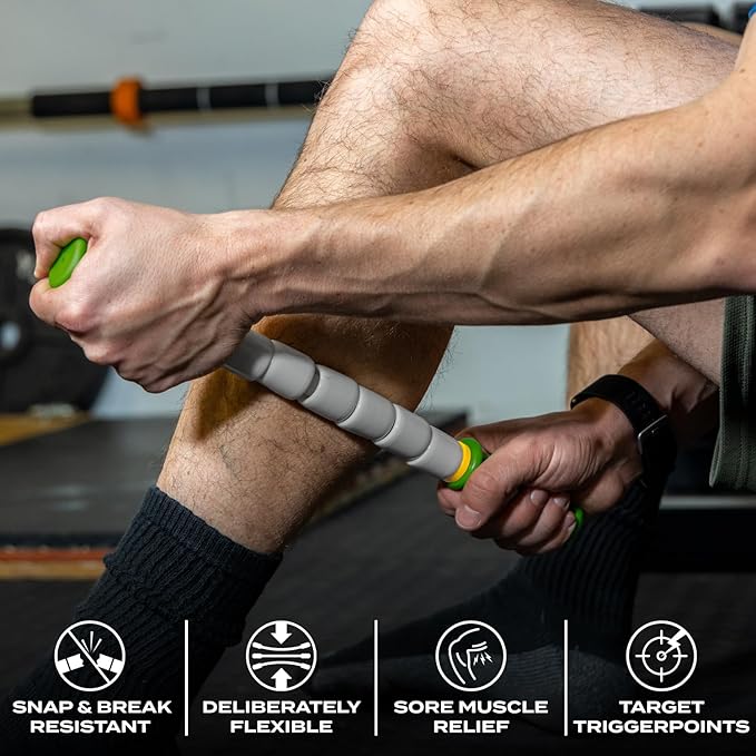 Massage Stick 14" Flexible Handheld Spindle Massage Roller - Full Body Muscle Recovery & Myofascial Release (Small - 14" Massage Stick)-Ruum Studio Home