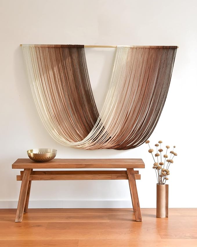 Flber Tie-Dye Macrame Wall Hanging Large Bohemian Yarn Tapestry Wall Décor,59" Wx 35" L-Ruum Studio Home