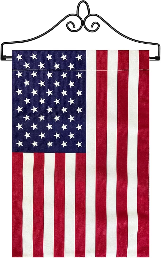 TOPFLAGS Garden Flag Holder with American Flag Garden Flag Banner Hanger for Wall Outside Yard Small 12x18 Inch-Ruum Studio Home