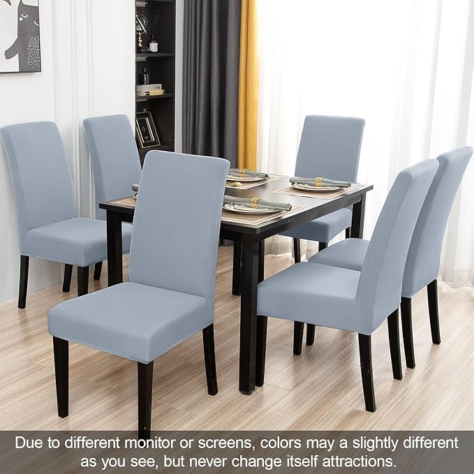 JQinHome Dining Room Chair Covers Set of 12, High Stretch Chair Slipcover Removable Washable Chair Seat Protector Cover for Home Party Hotel Wedding Ceremony (Light Grey)-Ruum Studio Home