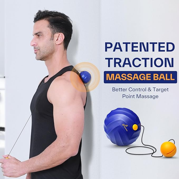 Sportneer 4 in 1 Foam Roller Set: Dual Textures Foam Roller, Foot Roller, Lacrosse Ball, Traction Massage Ball with String, Deep Massage Roller for Whole Body Release, Physical Therapy-Ruum Studio Home