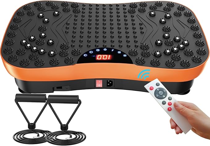 AXV Vibration Plate Exercise Machine Whole Body Workout Portable Mini Vibrate Fitness Platform Lymphatic Drainage Machine for Weight Loss Shaping Toning Wellness Home Gyms Workout (Mini)-Ruum Studio Home