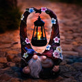 Outdoor Couple Gnome Decorations with Solar Light Lantern Double Cute Gnomes Resin Statues Outdoor Decor Gifts for Valentine's Day Anniversary(Couple Gnome)-Ruum Studio Home