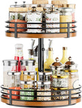 Lazy Susan Turntable Organizer Adjustable - 2 Tier Wood Rotating Spice Rack 12 Inch Lazy Susan for Kitchen Countertop Cabinet Pantry Cupboard Dining Table Bathroom Coffee Bar Home Storage-Ruum Studio Home