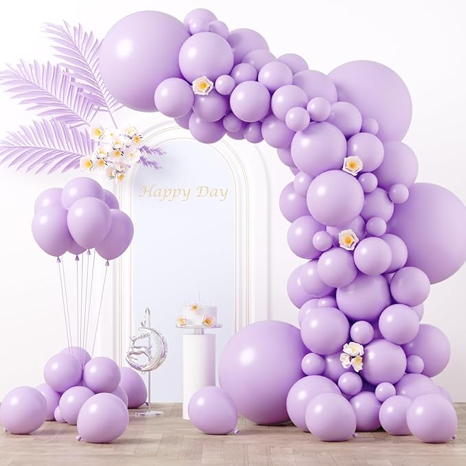 130pcs Pastel Purple Balloons Different Sizes 18" 12" 10" 5" Light Purple Latex Balloon Garland Arch Kit for Birthday Baby Shower Graduation Wedding Gender Reveal Party Decorations-Ruum Studio Home