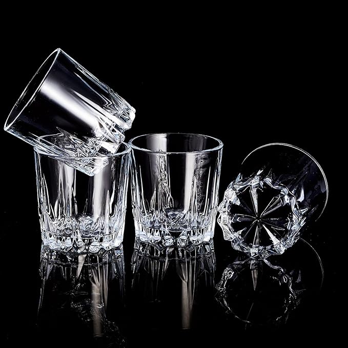Whiskey Glasses Set of 4,Lead-Free Crystal Old Fashioned Glass,Scotch Glass Tumblers for Drinking Bourbon,Cognac,Irish Whisky,Whisky Glass Gift Set for Men,Dad,Brother-10oz-Ruum Studio Home