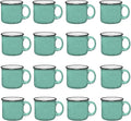 Set of 16 Ceramic Campfire Mugs – 15 Oz, Teal – Coffee & Tea Cups for Home, Work, Travel, Camping – Customizable, Great for DIY, Events, Companies-Ruum Studio Home