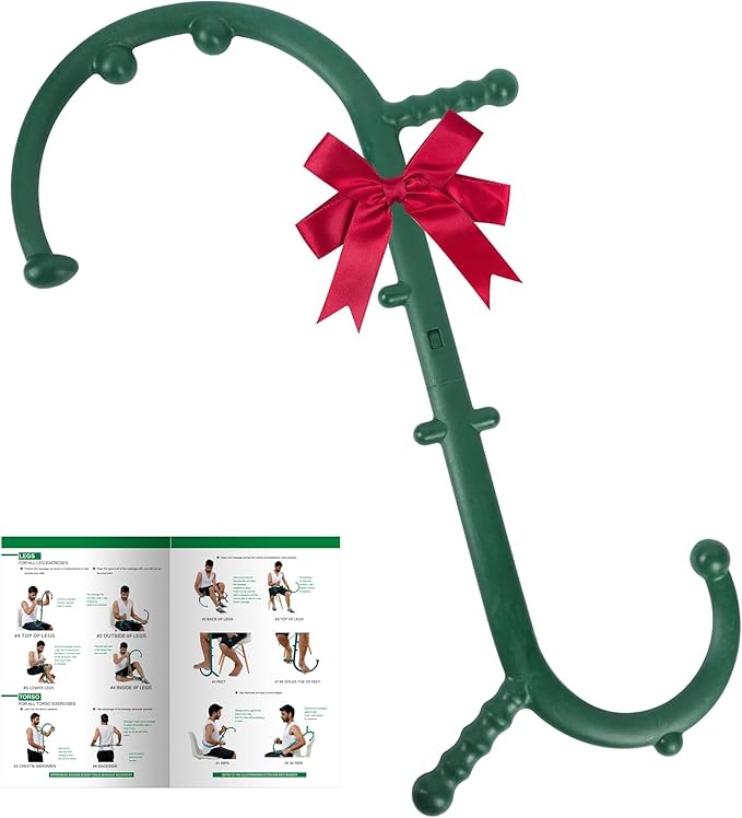 Massage Trigger Point Cane, Body Deep Tissue, Handheld Back, Neck, Shoulder, Leg and Feet Massager Rod, Muscle Release Tool Self Massage Hook Cane for Women & Men, Green-Ruum Studio Home