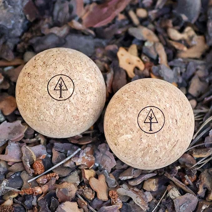 Travel Cork Massage Ball | Lightweight, Sustainable Alternative to Lacrosse Ball for Muscle Pain Relief (1.9 Inch (Pack of 2), Sanded Cork)-Ruum Studio Home