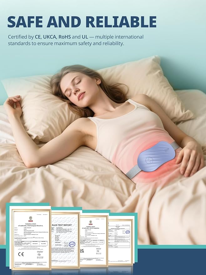 Slimpal Portable Heating Pad for Cramps, FSA HSA Eligible, Rechargeable Electric Heat Belt for Period Pain Relief, Menstrual Heated Pad Birthday Gifts for Women and Girls, Pink-Ruum Studio Home