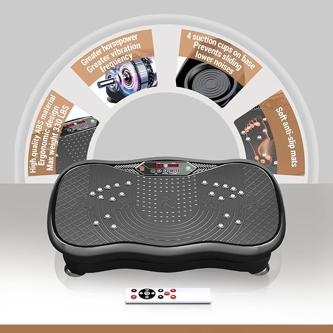 Vibration Plate Exercise Machine,Vibration Plate for Lymphatic Drainage,Whole Body Vibration Platform Portable Home for Weight Loss Muscle Toning & Fitness.-Ruum Studio Home