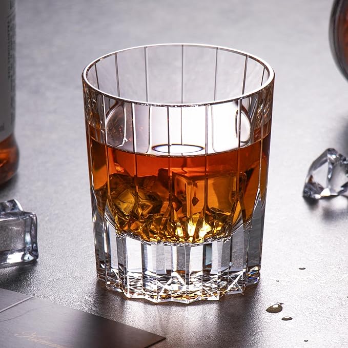 KAMMAK Crystal Whiskey Glasses Set of 2, Handcrafted 7.1oz Old Fashioned Glasses Stemless, Luxury Hand Blown Cocktail Glasses, Scotch Cup for Women, Men Gift for Bourbon Barware, Home Bar-Ruum Studio Home