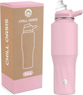 Chill Oasis Water Bottle | Compatible With Popular Flavor Cartridges | BPA Free, Leak Proof, Double-Walled Vacuum Insulated Stainless Steel, and Dishwasher Safe | Cold for 24 Hours (Pink, 32oz)-Ruum Studio Home