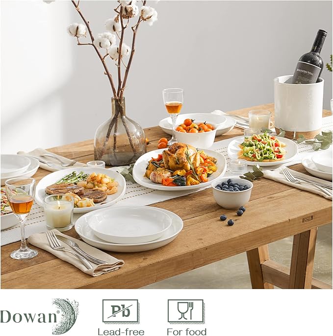 DOWAN Large Serving Platter, 16"/14"/12" Porcelain Platters for Entertaining Wedding Party, White Oval Plates Set of 3, Serving Dishes for Serving Food, Housewarming Gifts-Ruum Studio Home