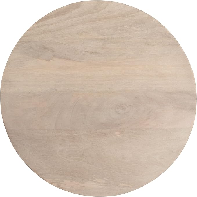 Kate and Laurel Aja Modern Round Side Table, 15 x 15 x 23, White, Decorative Modern Geometric Wood Bedroom Nightstand Table-Ruum Studio Home