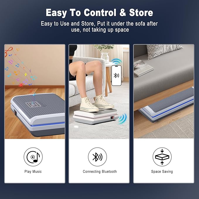 HOTWAVE Vibration Plate Exercise Machine for Lymphatic Drainage, Power Vibrating Plates Platform for Weight Loss - Whole Body Shaker Vibration Plate Machine Home Gym Shaping Fitness Workout-Ruum Studio Home