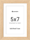 upsimples 5x7 Picture Frame, Natural Solid Wooden Picture Frames, Display 4x6 with Mat or 5 x 7 Without Mat, Wall or Tabletop, 1 Pack, Natural-Ruum Studio Home