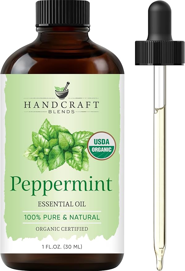 Handcraft Blends Organic Peppermint Essential Oil – 1 Fl Oz – 100% Pure and Natural – Premium Grade Essential Oil for Diffuser and Aromatherapy-Ruum Studio Home