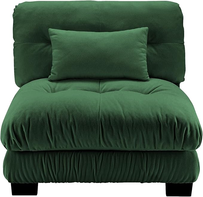 Armless Sofa W/1 Pillow - Green-Ruum Studio Home