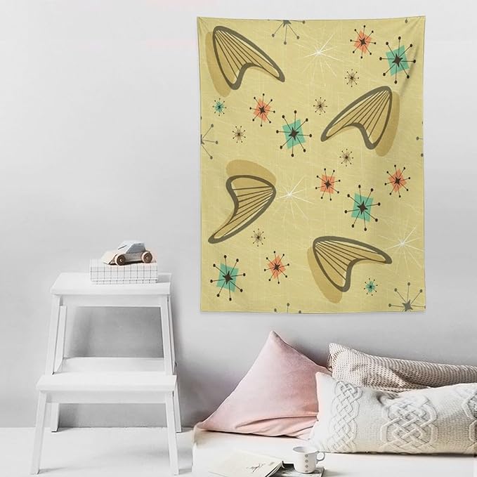 ICMOLYYENLO Boho Medieval Cat Tapestry, Abstract Atomic Starburst Geometric Aesthetic Art Wall Hanging For Bedroom Living Room Dormitory 60x80 Inches-Ruum Studio Home