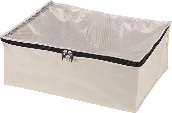 Household Essentials 3364-1 Cotton Canvas Blanket Storage Bags | Natural, Off-White-Ruum Studio Home