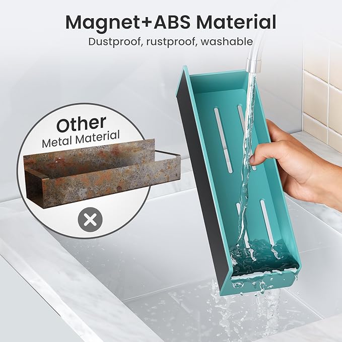 Magnetic Spice Rack for Refrigerator, Kitchen Organizer and Storage Shelf, Blue (4 Pack)…-Ruum Studio Home