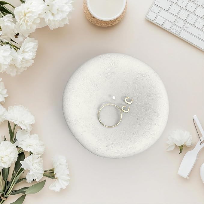 6.3 Inch Concrete Bowl, Modern Decorative Home Decor, Jewelry Tray, Asymmetrical Concrete Organic Bowl, Minimalist Tray-Ruum Studio Home