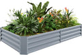 Land Guard 6×3×1ft Galvanized Raised Garden Bed Kit for Vegetables, Galvanized Large Metal Planter Raised Garden Boxes Outdoor(Modern Grey)…-Ruum Studio Home