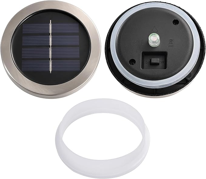 Cooo 2 Pack Solar Lantern Outdoor Waterproof Iridescent Crackle Glass with 215% Larger Solar Panel, Stainless Steel Lid – Rainbow Glass Hanging Light with Cool White LED for Garden Patio Table-Ruum Studio Home