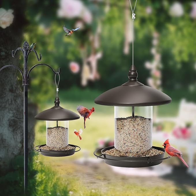 Pack of 2 Bird Feeder for Backyard Birds. Bronze-Ruum Studio Home