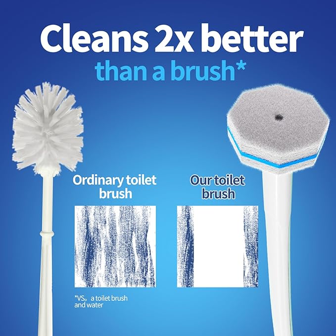 60pc Refills Disposable Toilet mats Brush Cleaning System, Toilet Cleaning Brush, 60 Replacement Brush Heads, No Handle or Base，Toliet Wand Refills,Toilet Bowl Clean Refill Pads,Toilet Scrubber Refill-Ruum Studio Home