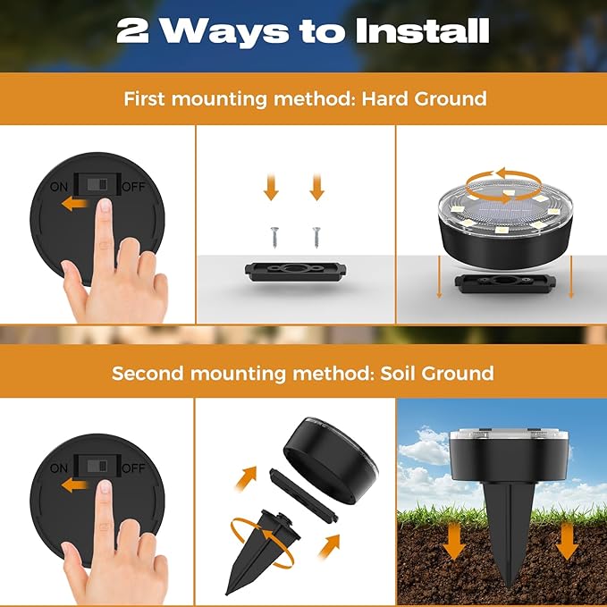 Mini Solar Ground Lights, 12 Pack Solar Lights Outdoor Waterproof, Upgraded LED Flat Landscape Lighting for Outside Pathway Garden Patio Yard Driveway,Cold White-Ruum Studio Home