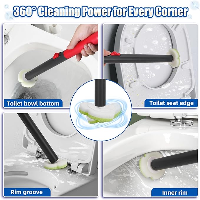 Disposable Toilet Brush Cleaning System with Wand Cleaner Refills,Toilet Cleaning Stick,Wall Mounted Toilet Wand Kit,60 Disposable Toilet Bowl Brush for Sink Bathtub Wash Basin (Green)-Ruum Studio Home