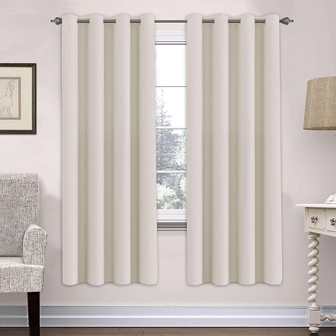 H.VERSAILTEX Ultra Soft Microfiber Thermal Insulated Antique Copper Grommet Blackout Curtains/Window Treatment Draperies 52 by 72 - Inch for Living Room/Bedroom, Set of 2 - Fog-Ruum Studio Home